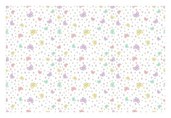 Repeating seamless pattern with bows. Design for printing on t-shirt, poster, banner. Beautiful print for t-shirt, shopper, notebooks, covers, posters and cards