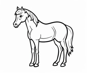 Black and white artistic horse drawing