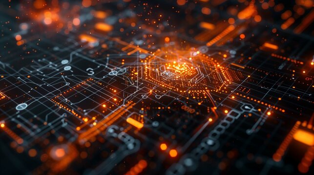 High-resolution visualization of a business environment with integrated risk mitigation, strategy planning, and resolution icons


