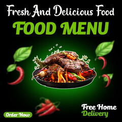 social media food design template, social media design template