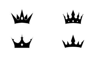 Crown silhouette set in black and white
