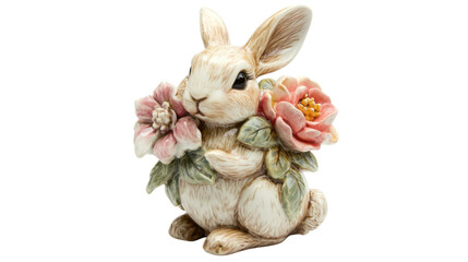 Obraz premium Ceramic Easter bunny figurine transparent background