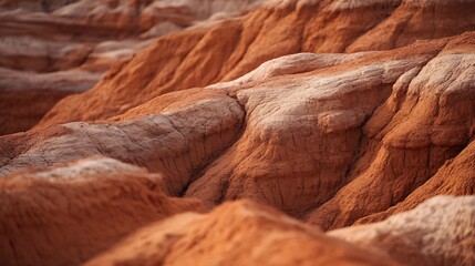Striking Red Rock Terrain in Desert Landscape Highlighted by Natural Erosion and Texture : Generative AI