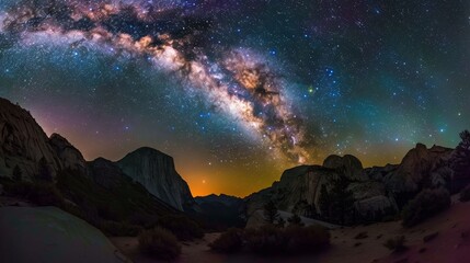 Breathtaking milky way galaxy displaying countless shimmering stars against a dark sky