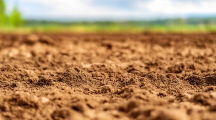 Rich Brown Tilled Soil in Agricultural Farmland Ready for Planting in Springtime Cultivation : Generative AI
