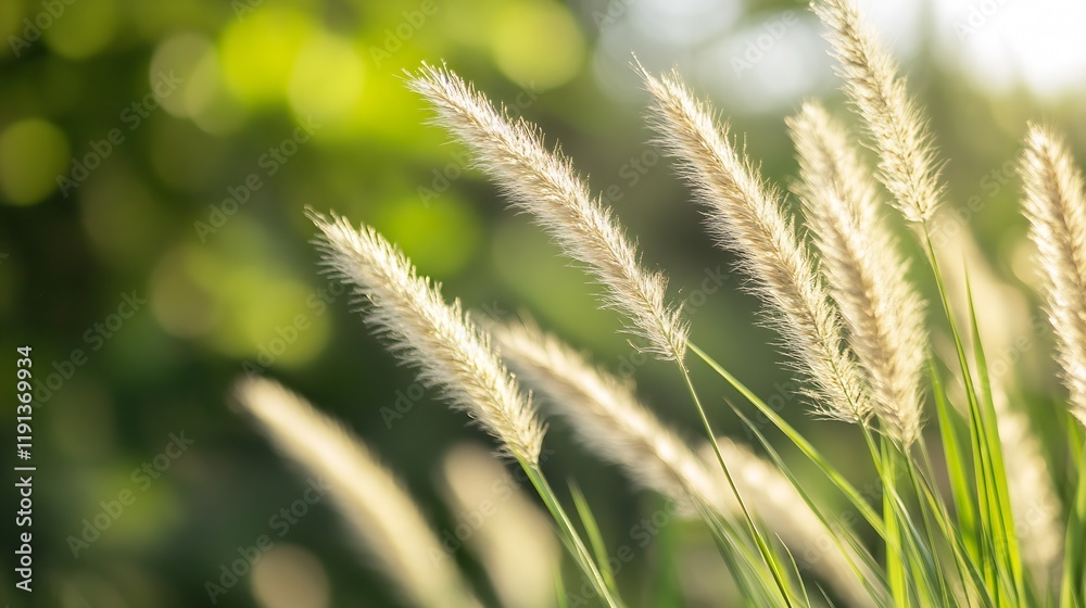 Poster golden wheat grass swaying in sunlight in summer rustic field : generative ai