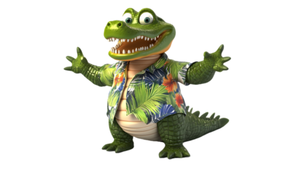 crocodile wearing t shirt 3d