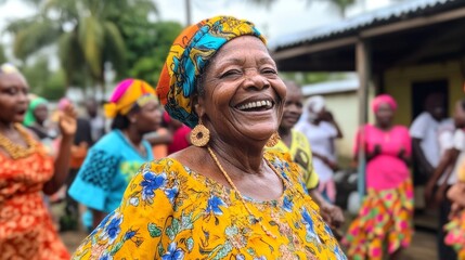 Joyful African Women Celebrating a Tradition