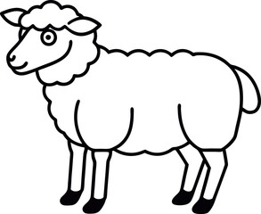 sheep line art vector design