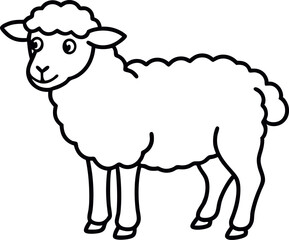 sheep line art vector design