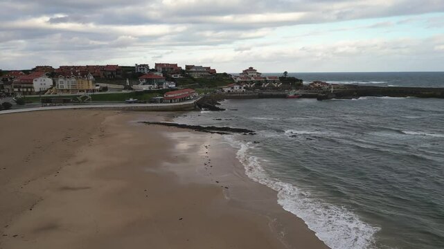 Beach, Port and Lighthouse of Comillas. Cantabria