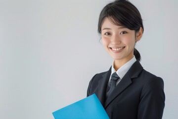 beautiful japanese woman in professional with copy space