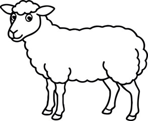 sheep line art vector design