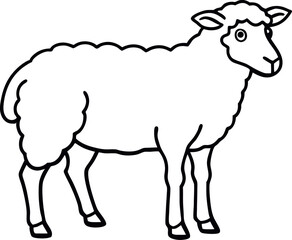 sheep line art vector design