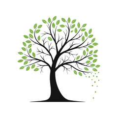 Obraz premium Colorful Tree Vector Design with Customizable Features and Transparent Background
