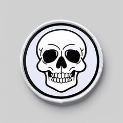 Fototapeta premium Skull, Patch, cloth, cloth patch, patch, embroidered, handmade, thread, icon, badge, symbol, sewing, craft, plate, design, theme, team, memory, gift, honor, rank, travel, circle, square, triangle,