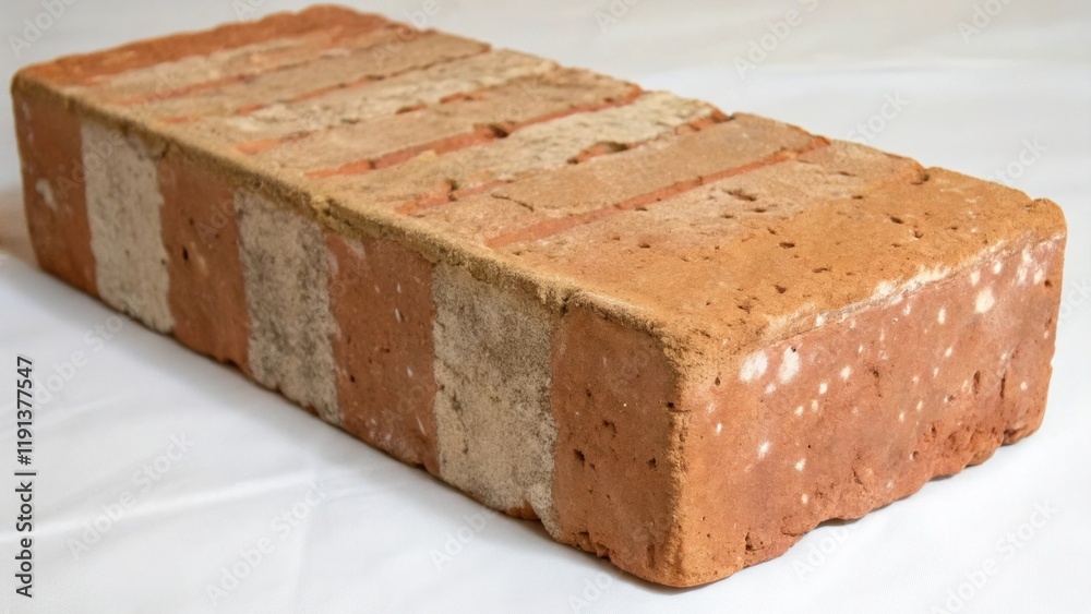 Poster a closeup captures an artisanal brick with unique handformed characteristics featuring uneven edges 