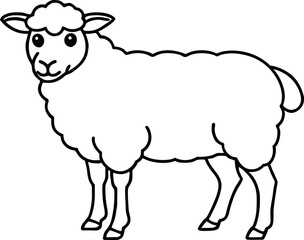 sheep line art vector design