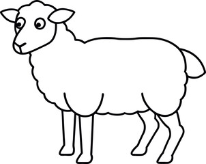 sheep line art vector design