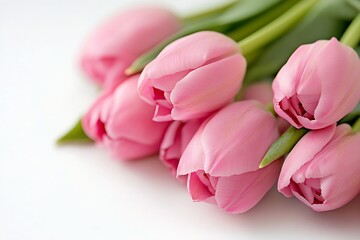 Fototapeta premium Bouquet of Elegant Pink Tulips Representing Springtime Beauty and Floral Delicacy : Generative AI