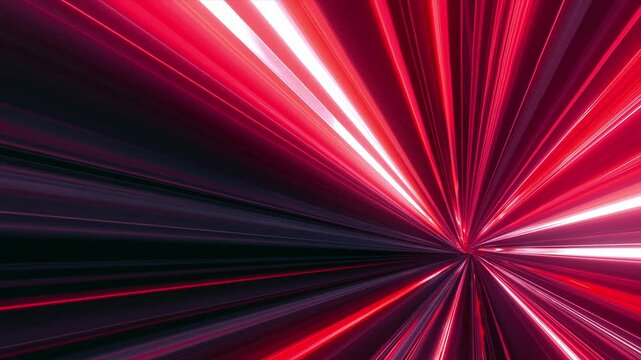 Acceleration speed motion on night road. Neon light and stripes moving fast over dark background. Concept of speed, motion, or futuristic technology. 4k seamless loop video