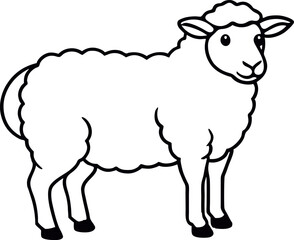 sheep line art vector design