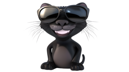 black cat wearing glasses 