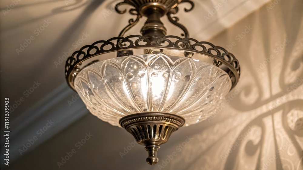 Aufkleber a closeup of a newly installed light fixture focusing on the delicate glass shade and intricate meta