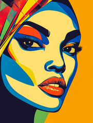 Stylish lady posing, abstract art woman, dreamy and modern