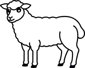sheep line art vector design