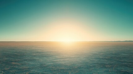 Fototapeta premium Serene Sunset Over A Vast Desolate Plain