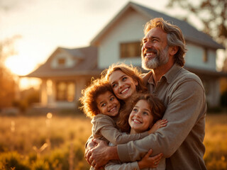 A joyful family rejoices in their new home, filled with hope and dreams of a brighter tomorrow.