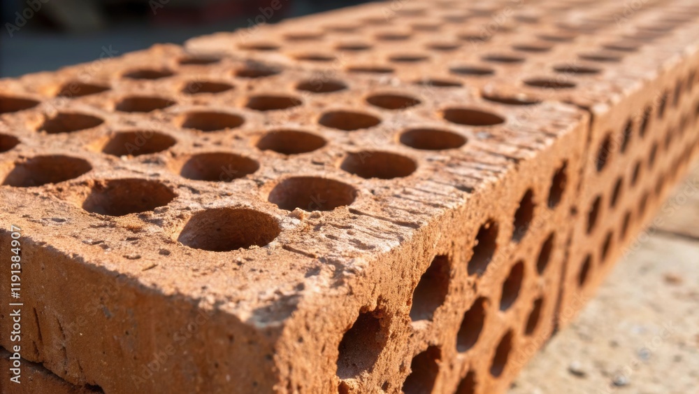Aufkleber a closeup that emphasizes the porous nature of a brick with visible holes and air pockets tered acro