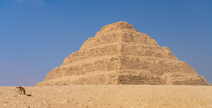 Step pyramid for burial of Djoser also known as king Netjeryknet in Saqqara near Cairo Egypt