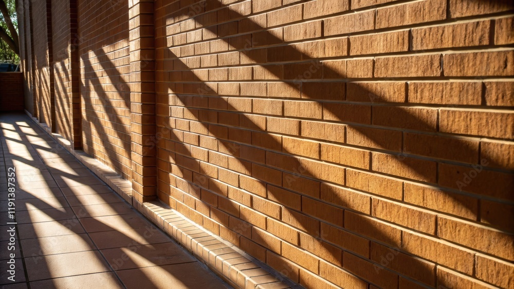 Poster a medium closeup focusing on the shadows cast by the sun on the wall surface accentuating the textur