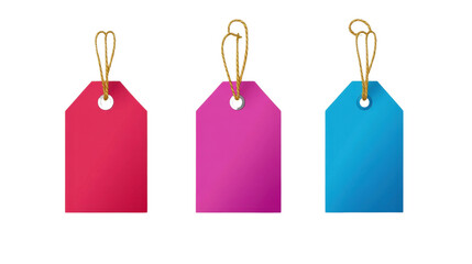 Colorful tag label for promotions transparent background