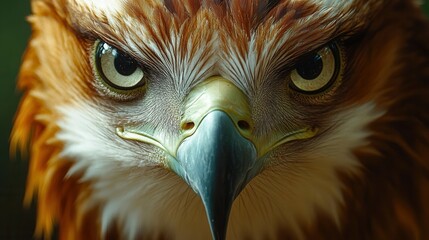 Intense gaze of a philippine eagle with sharp eyes and majestic features.