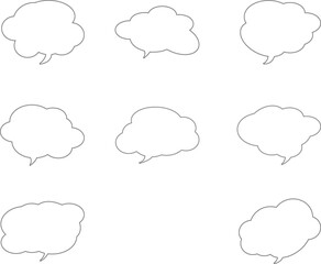 Set of Empty Speech Bubbles for Dialogue