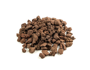 Volcano Stone Isolated, Red Volcanic Pumice, a Cold Piece of Lava, Basalt Extrusive Igneous Rock