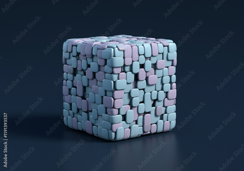Aufkleber textured cube graphic design with colorful patterns and modern style