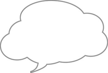 Speech bubble dotted outline.