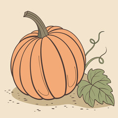 pumpkin with leaves