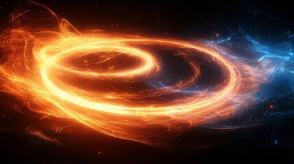 Obraz premium Dynamic Cosmic Energy Swirls in Bright Colors and Darkness