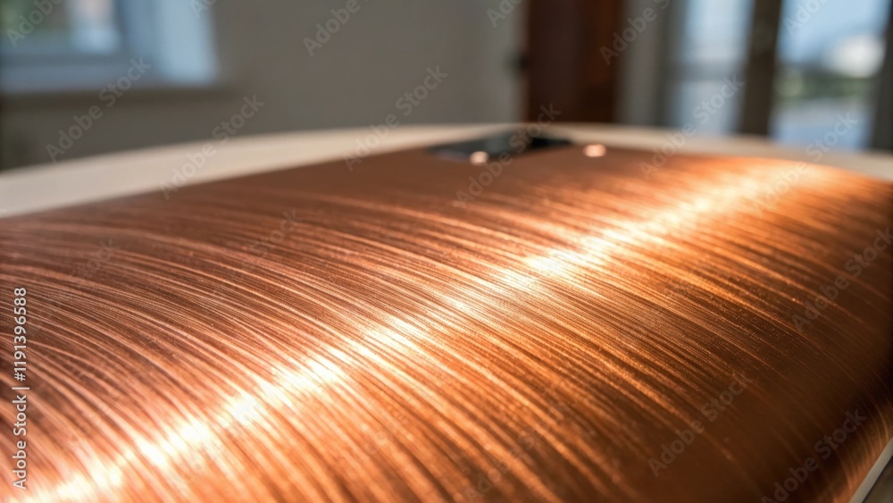 Leinwandbilder a medium closeup showcases a metallic copper surface shimmering under soft light where painstaking b