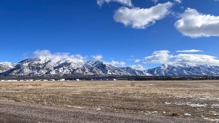 snow covered mountains