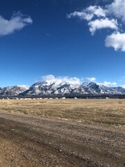 landscape with blue sky and clouds