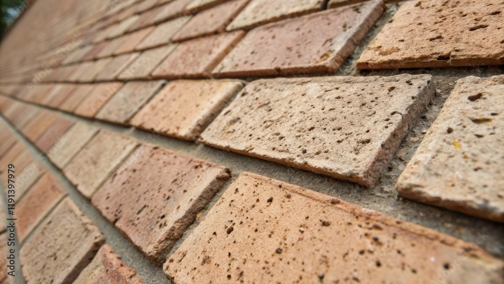 Aufkleber an intricate closeup of the brick surface revealing the tiny flecks and stains that tell a story of 