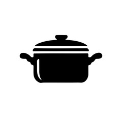 A cooking pot silhouette on white background