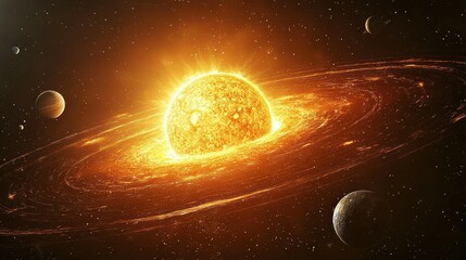 Fiery Celestial Dance: A Star's Majestic Embrace