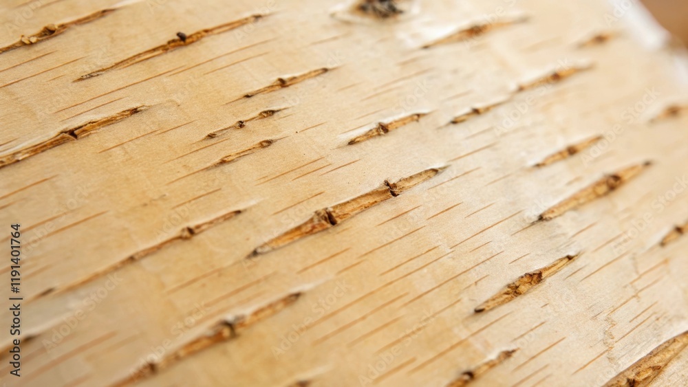 Poster Detailed closeup of birch showcasing its fine uniform grains in a light honey color with tiny subtle knots that provide a delicate contrast against the smooth backdrop.